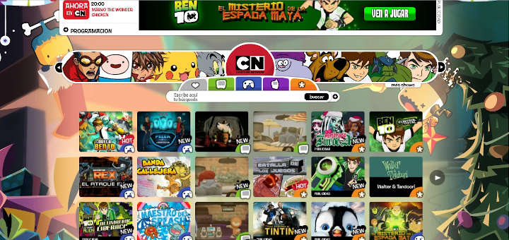 Ésta es una de la pocas capturas de Cartoon Network Latinoamérica que existen, ya que el otrora sitio web oficial ya no existe.